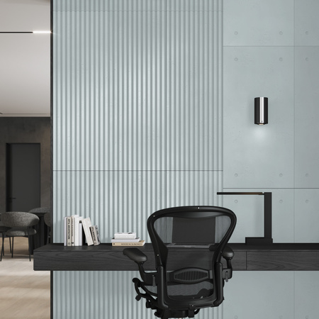 Płyta betonowa na ścianę 3D PB38 1350x480x30, jasny błękit CL06, beton architektoniczny