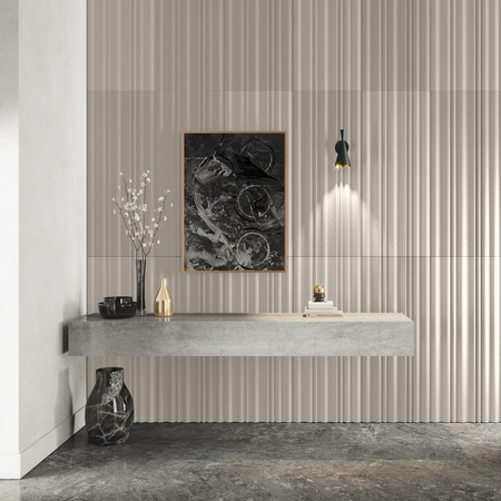 Płyta betonowa na ścianę 3D PB58 1350x560x34, kość słoniowa KS, beton architektoniczny