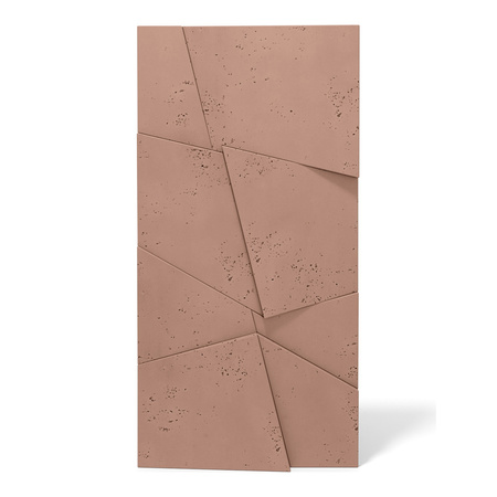 Płyta betonowa na ścianę 3D PB05B 1200x600x48, brudny róż CL07, wzór B, beton architektoniczny