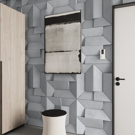 Płyta betonowa na ścianę 3D PB26A 600x600x45, szary S96, wzór A, beton architektoniczny