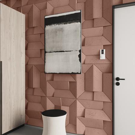 Płyta betonowa na ścianę 3D PB26A 600x600x45, brudny róż CL07; wzór A, beton architektoniczny