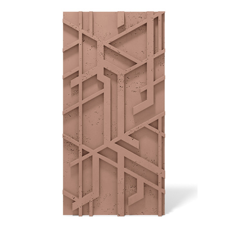 Płyta betonowa na ścianę 3D PB27 1200x600x35, brudny róż CL07, beton architektoniczny