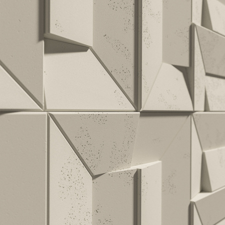 Płyta betonowa na ścianę 3D PB26B 600x600x45, kość słoniowa KS; wzór B, beton architektoniczny