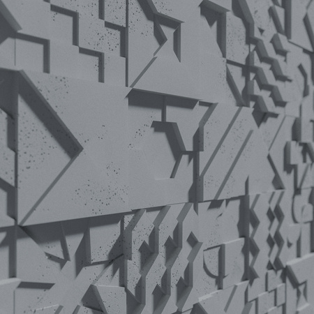 Płyta betonowa na ścianę 3D PB12 600x600x40, antracytowy B08, beton architektoniczny