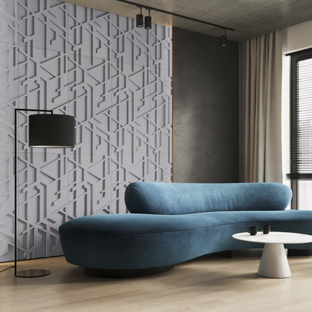 Płyta betonowa na ścianę 3D PB27 1200x600x35, szary S96, beton architektoniczny