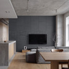 Płyta betonowa na ścianę 2D PA01 600x300x10, czarny B15, beton architektoniczny