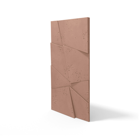 Płyta betonowa na ścianę 3D PB05B 1200x600x48, brudny róż CL07, wzór B, beton architektoniczny