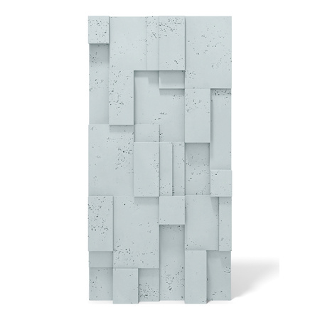 Płyta betonowa na ścianę 3D PB11 1200x600x40, jasny błękit CL06; wzór A, beton architektoniczny