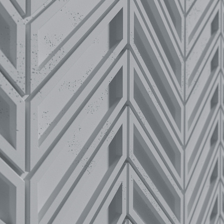 Płyta betonowa na ścianę 3D PB50 1156x600x20, szary S96, beton architektoniczny