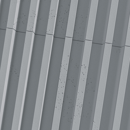 Płyta betonowa na ścianę 3D PB41 1350x380x44, szary S96, beton architektoniczny