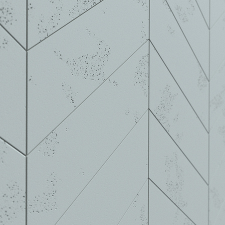 Płyta betonowa na ścianę 3D PB35P 455x120x20, jasny błękit CL06, prawy, beton architektoniczny