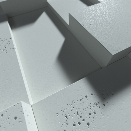 Płyta betonowa na ścianę 3D PB11 1200x600x40, jasny błękit CL06; wzór A, beton architektoniczny
