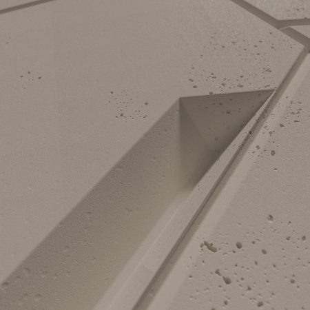 Płyta betonowa na ścianę 3D PB18B 1200x600x38, szarobeżowy CL05; wzór B, beton architektoniczny