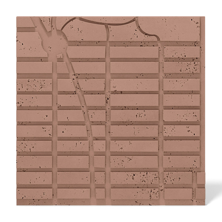 Płyta betonowa na ścianę 3D PB71D 600x600x22, brudny róż CL07; wzór D, beton architektoniczny
