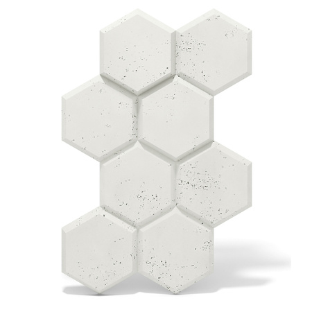 Płyta betonowa na ścianę 3D PB01 975x650x35, zgaszona biel B0, beton architektoniczny