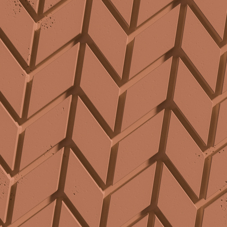 Płyta betonowa na ścianę 3D PB48 935x600x25, terakota CL01, beton architektoniczny