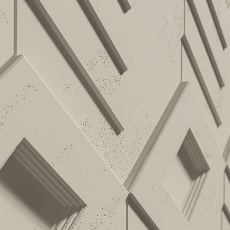 Płyta betonowa na ścianę 3D PB21 1050x600x45, kość słoniowa KS, beton architektoniczny