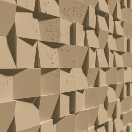 Płyta betonowa na ścianę 3D PB16 600x600x40, miodowy CL03, beton architektoniczny