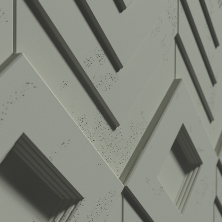 Płyta betonowa na ścianę 3D PB21 1050x600x45, zgaszona zieleń CL09, beton architektoniczny