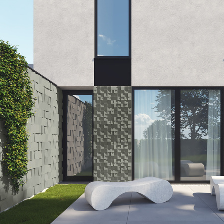 Płyta betonowa na ścianę 3D PB15 600x600x40, pistacjowy CL08, beton architektoniczny
