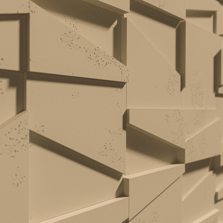 Płyta betonowa na ścianę 3D PB09 1200x600x45, miodowy CL03, beton architektoniczny