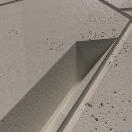 Płyta betonowa na ścianę 3D PB18B 1200x600x38, kaszmirowy CL04; wzór B, beton architektoniczny