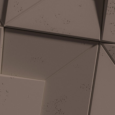 Płyta betonowa na ścianę 3D PB26A 600x600x45, czekoladowy CL02; wzór A, beton architektoniczny