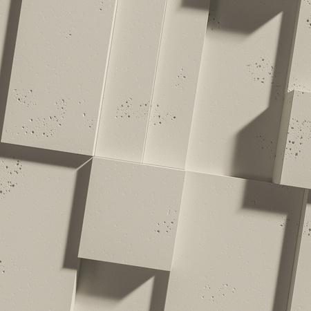 Płyta betonowa na ścianę 3D PB11 1200x600x40, kość słoniowa KS, wzór A, beton architektoniczny