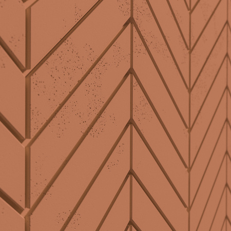 Płyta betonowa na ścianę 3D PB44 1188x600x25, terakota CL01, beton architektoniczny