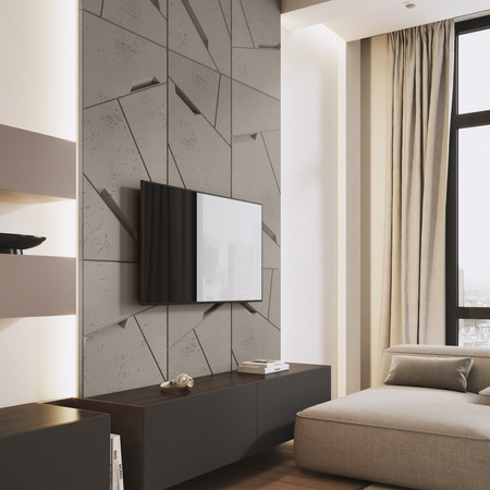 Płyta betonowa na ścianę 3D PB18 1200x600x38, kaszmirowy CL04, beton architektoniczny