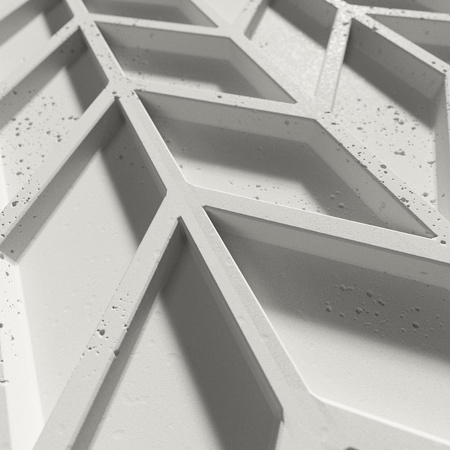 Płyta betonowa na ścianę 3D PB49 935x600x25, zgaszona biel B0, beton architektoniczny