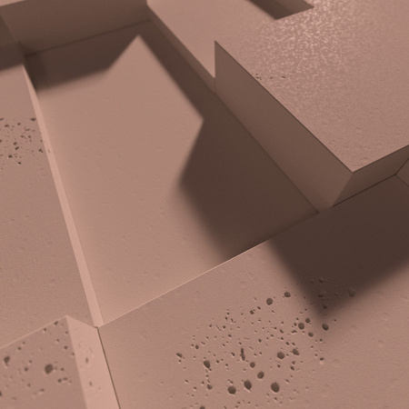 Płyta betonowa na ścianę 3D PB11 1200x600x40, brudny róż CL07; wzór A, beton architektoniczny