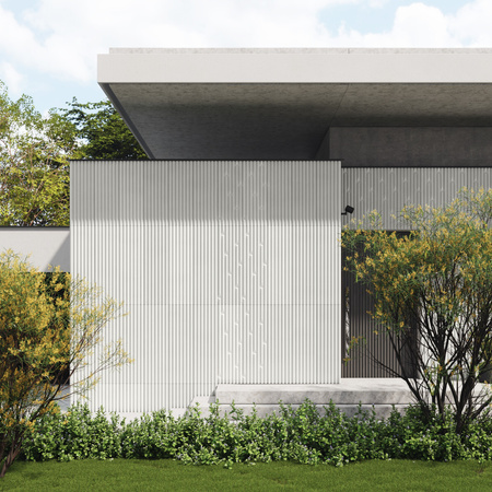 Płyta betonowa na ścianę 3D PB62 1350x480x35, zgaszona biel B0, beton architektoniczny
