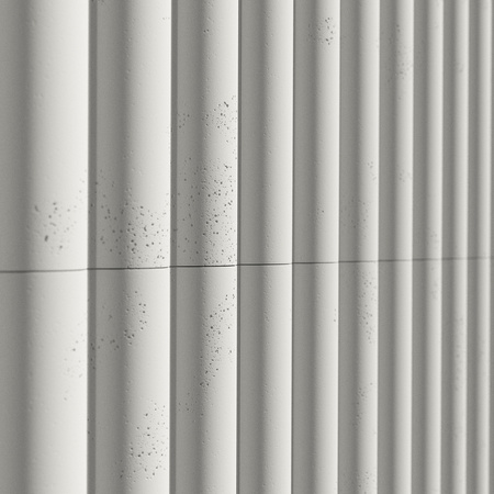 Płyta betonowa na ścianę 3D PB61 1350x500x37, zgaszona biel B0, beton architektoniczny