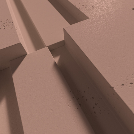 Płyta betonowa na ścianę 3D PB13 1200x600x40, brudny róż CL07, beton architektoniczny