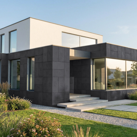 Płyta betonowa na ścianę 2D PA15 800x400x10, czarny B15, beton architektoniczny