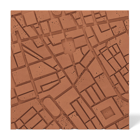 Płyta betonowa na ścianę 3D PB71F 600x600x22, terakota CL01; wzór F, beton architektoniczny