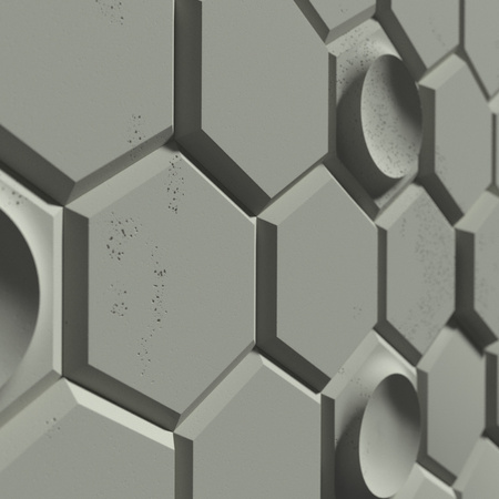 Płyta betonowa na ścianę 3D PB01D 260x300x37, zgaszona zieleń CL09, beton architektoniczny