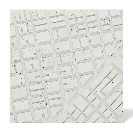 Płyta betonowa na ścianę 3D PB71A 600x600x22, zgaszona biel B0; wzór A, beton architektoniczny