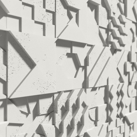 Płyta betonowa na ścianę 3D PB12 600x600x40, zgaszona biel B0, beton architektoniczny