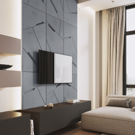 Płyta betonowa na ścianę 3D PB18 1200x600x38, antracytowy B08, beton architektoniczny