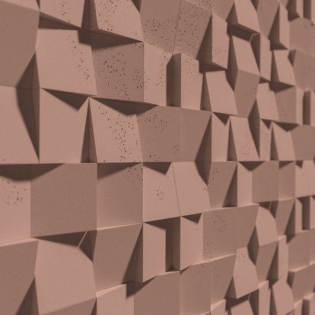 Płyta betonowa na ścianę 3D PB16 600x600x40, brudny róż CL07, beton architektoniczny