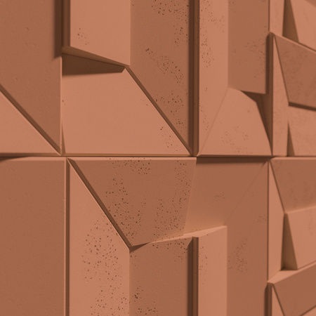 Płyta betonowa na ścianę 3D PB26A 600x600x45, terakota CL01, wzór A, beton architektoniczny