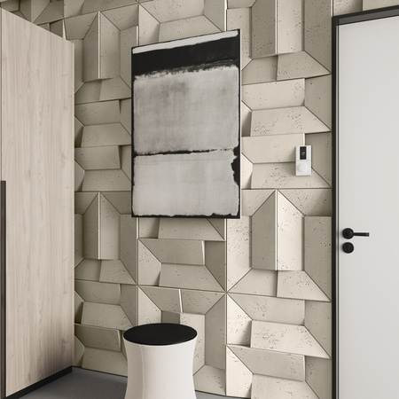 Płyta betonowa na ścianę 3D PB26A 600x600x45, kość słoniowa KS; wzór A, beton architektoniczny