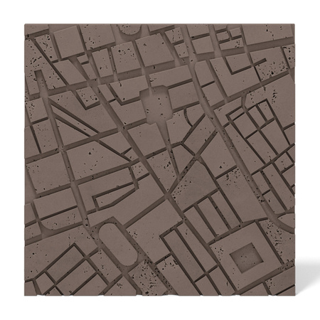Płyta betonowa na ścianę 3D PB71F 600x600x22, czekoladowy CL02; wzór F, beton architektoniczny