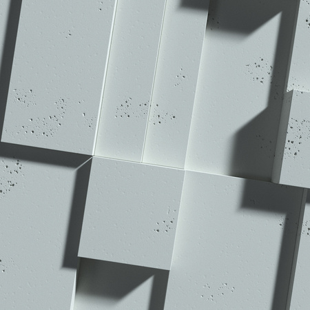 Płyta betonowa na ścianę 3D PB11 1200x600x40, jasny błękit CL06; wzór A, beton architektoniczny