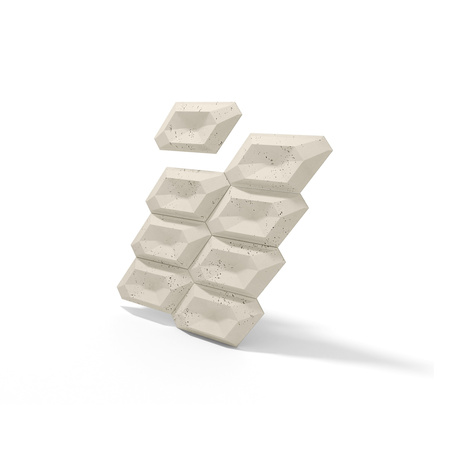 Płyta betonowa na ścianę 3D PB02 448x200x40, kość słoniowa KS, beton architektoniczny