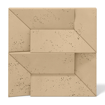 Płyta betonowa na ścianę 3D PB26A 600x600x45, miodowy CL03; wzór A, beton architektoniczny