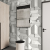Płyta betonowa na ścianę 3D PB26A 600x600x45, zgaszona biel B0, wzór A, beton architektoniczny