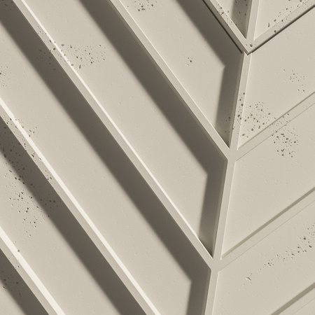Płyta betonowa na ścianę 3D PB45 1188x600x25, kość słoniowa KS, beton architektoniczny